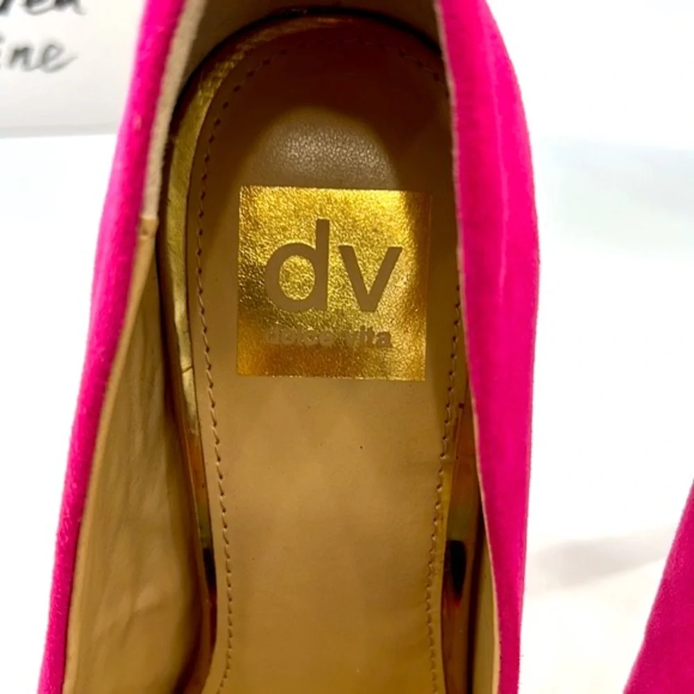 Dolce Vita Hot Pink Suede Platform Stiletto Shoes, Size 7.5